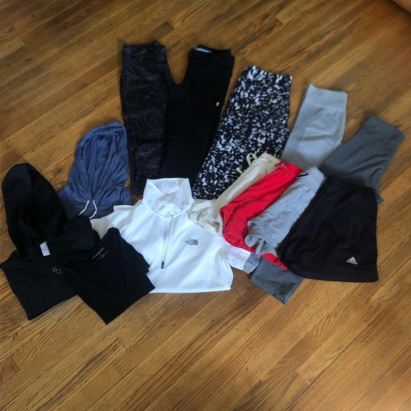 adidas Pants - 13Workout clothing lot leggings tops shorts jacket